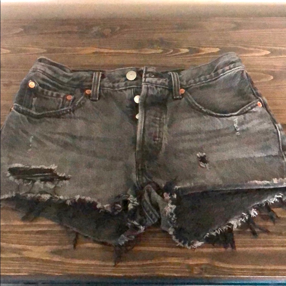 Levi’s black denim shorts